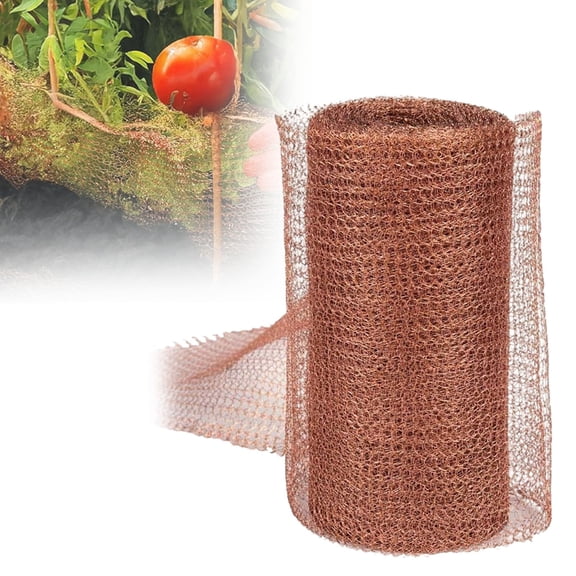 HWHCGZ 1Roll 5 Inch X 35Ft Copper Mesh, Rustproof Copper Wool for Slugs, Birds, DIY Hole Filler, Gap Blocker for Gardening and Home Use,Bronze*1