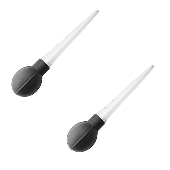 HWHCGZ 2 Pack Plastic Pipette Dropper with Rubber Bulb Liquid Transfer Pipette for Cooking Baking, 30cm,Gray,With Packaging