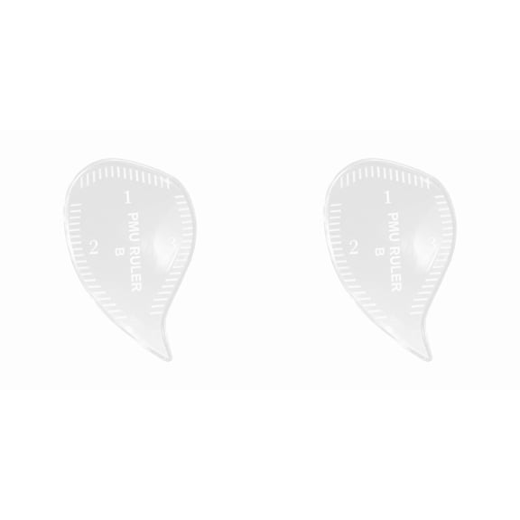HWHCGZ 2 Pcs Acrylic Hair Stroke Brow Mapping Ruler Arch Eyebrow Eyeliner Ruler Emplate Fast Drawing Guide Tool,Clear
