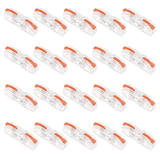 HWHCGZ 20pcs Lever Wire Connector Compact Wire Connectors 1 to 1 Inline Electrical Lever Wire Connectors Assortment Splicing Connectors for 28-12 AWG,Orange