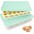 thumbnail image 1 of HWHCGZ 2PCS Deviled Egg Containers with Lid,Portable Storage Carrier Egg Holder,Stackable Plastic Egg Tray Carrier for Kitchen,Fridge,Keep Fresh,Easter(48 Eggs) Blue, 1 of 2