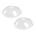 thumbnail image 1 of HWHCGZ 2Pcs 10.43 Inch Plastic Microwave Splatter Cover for Food,Clear Microwave Splash Guard Cooker lid with Handle,Home Kitchen Essential,BPA-Free,White, 1 of 6