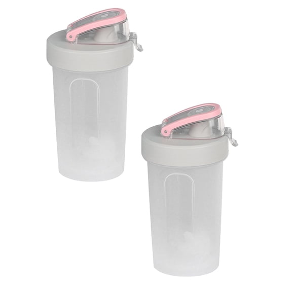 HWHCGZ 2Pcs 10-Ounce/300ML Shaker Bottle Protein Shakes Cup Portable Mixing Cup With Leak Proof Lid And Non-BPA plastic,Clear*2