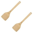 thumbnail image 1 of HWHCGZ 2Pcs 12 inch Wooden Spatulas for Cooking, Non-Scratch Flat Spurtle for Pan & Wok, Long Handle Scraper for Mixing Grilling And Nonstick Cookware,Beige, 1 of 3