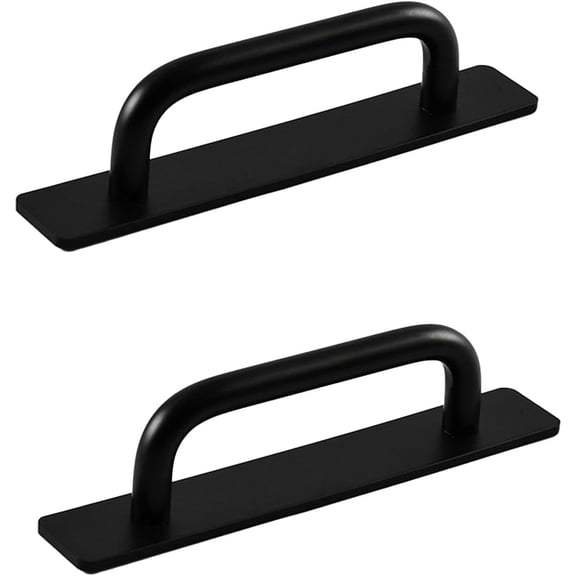 HWHCGZ 2Pcs 5.83" Adhesive Cabinet Handle, Stick On Cabinet Handles Closet,Peel and Stick Handles for Kitchen Cabinet Window Sliding Closet Door Handle,Black