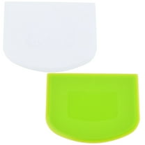HWHCGZ 2Pcs Dough Scraper Bench Scraper 4.7x3.7" Plastic Flexible Bowl Scraper, Sharp Edge & Angles Cake Scraper. Non-Slip Bakeware Decorating Tools Sculpting Green*1 White*1