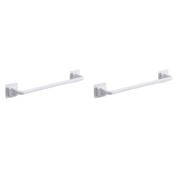 HWHCGZ 2Pcs Self Adhesive Towel Rod Bar Wall Bath Towel Holder Rail Rack for Bathroom Towel Display Rack Towel BarTowel Rail Pot Cover White Long Style