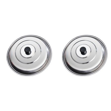 HWHCGZ 2Pcs Stainless Pot Lid Thickened Extra Large 12''Pot Lid, Cast Iron Skillet Lid, Kitchen Cookware Accessories, Dishwasher Safe,Silver