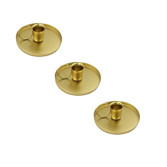 HWHCGZ 3 Pack Metal Teacup Line Wrought Candlestick Desktop Decorative Ornaments Creative Taper Stand for Table Centerpiece Party Wedding Dinner Decor Emergency (Yellow)