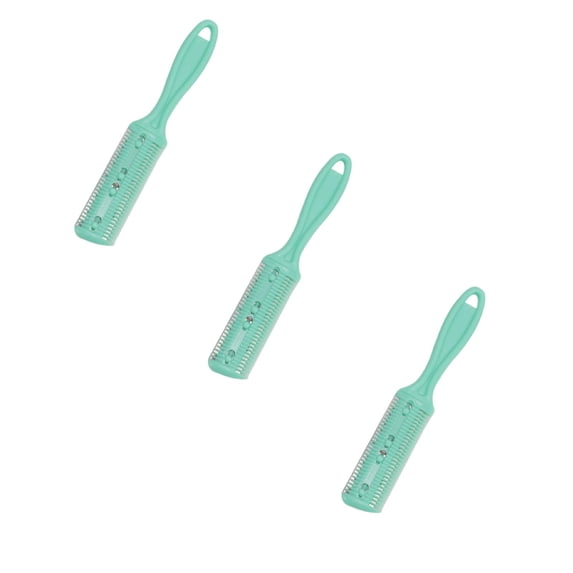 HWHCGZ 3 Pack Style Haircut Razor Comb, Double Sided Razor Hair Styling Scissors Comb, Split Ends Trimmer Styler for Thin and Thick Hair,Green