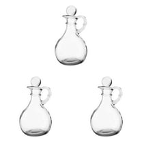HWHCGZ 3 Pcs 12oz Glass Oil Bottle with Spout, Olive Oil Dispenser Cruet Bottle with Stopper for Seasoning Bottle, Olive Oil Pot, Soy Sauce, Vinegar Bottle White