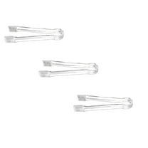 HWHCGZ 3 Pcs 6.3 Inches Plastic Serving Tongs ,Disposable Plastic Tongs, Kitchen Small Serving Utensils For Buffet Salad Barbecue Ice Clear*3