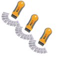 thumbnail image 1 of HWHCGZ 3 Pcs Razor Blade Scrape with 30Pcs Extra Blades, Razor Blade Retractable, Paint Stripping Tool, Cleaning Tool for Removing Labels, Stickers, Decals, Paint from Glass and Stovetop,Orange, 1 of 7