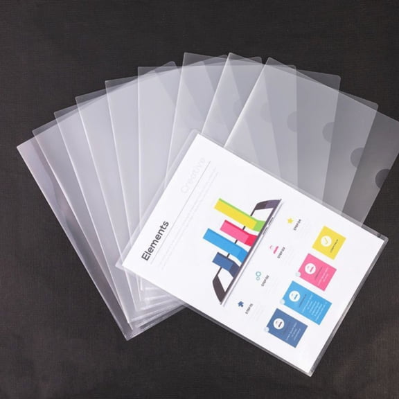 HWHCGZ 30 Pack Plastic Clear Document Folders - L-Type Folders Copy Safe Project Pockets, for A4/ Letter Size Sheets, Transparent Color