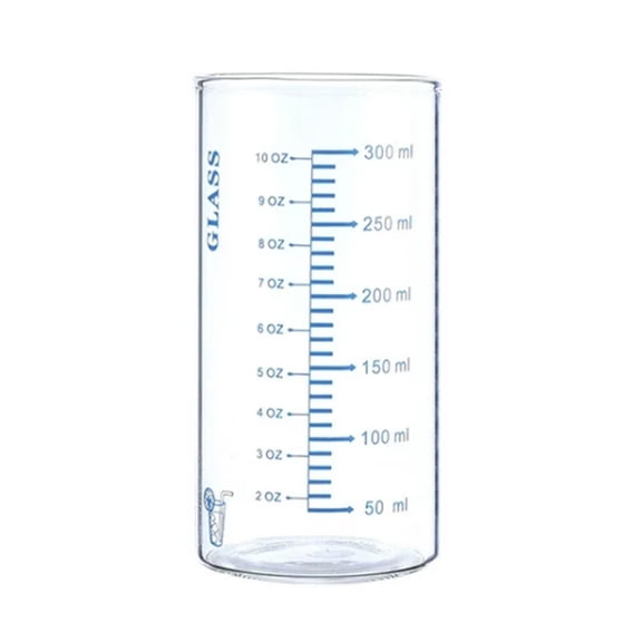 HWHCGZ 300ML Glass Measuring Cup High Borosilicate Glass Measuring Cup Glass Glass Spirit Round Graduated Beaker for Kitchen or Restaurant Easy to Read,Blue
