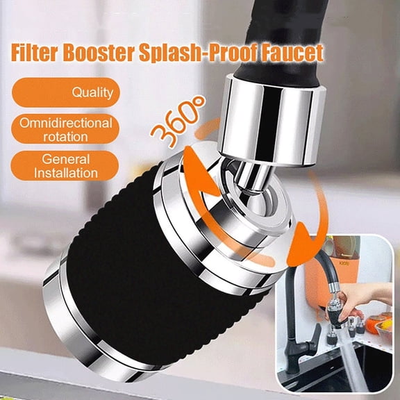 HWHCGZ 360 Degree Swivel Sink Aerator, Dual Function Kitchen Faucet Aerator,Big Angle High Pressure Large Flow Aerator(Black)1pcs