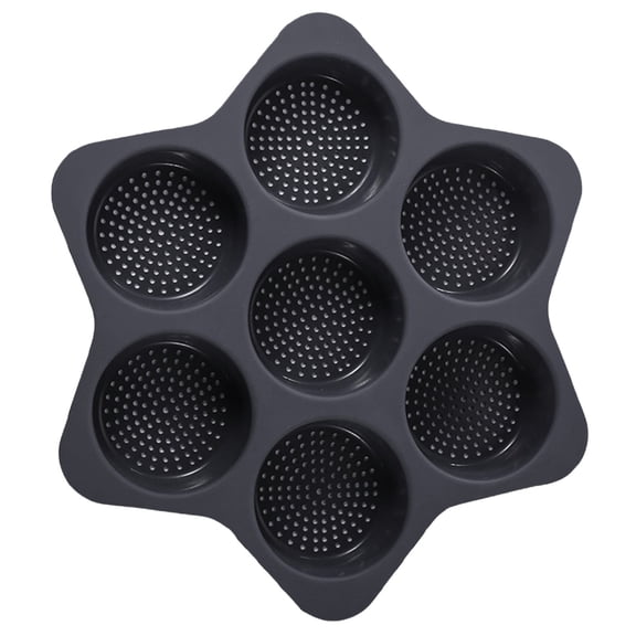 HWHCGZ 4 Inch 7-cavity Silicone Hamburger Bun Pan, Nonstick Loaf Pan & Heat Resistant Burger Bun Pans for Baking, Bread pans for baking, Easy to Use Burger Pan Grey