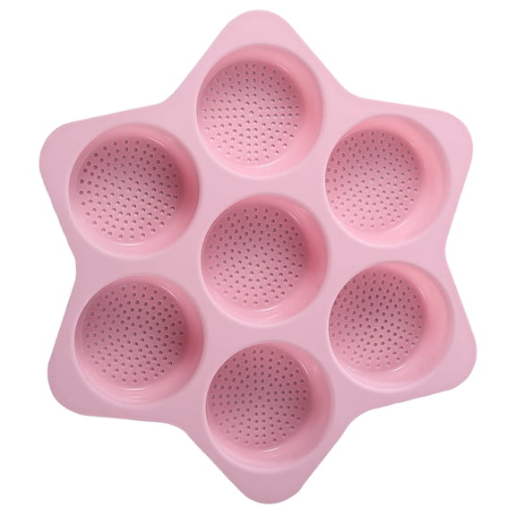 HWHCGZ 4 Inch 7-cavity Silicone Hamburger Bun Pan, Nonstick Loaf Pan & Heat Resistant Burger Bun Pans for Baking, Bread pans for baking, Easy to Use Burger Pan Pink