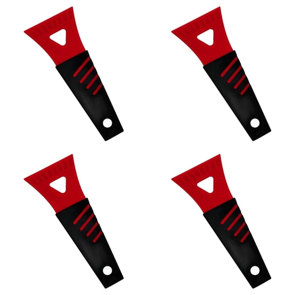 HWHCGZ 4 Pack Ice Scraper for Car Windshield, Plastic Handheld Vehicle Window Snow Frost LCE Remover Cleaning Freezer with Non-Slip Handle, Accessories for Cars, Trucks, SUVs,Red