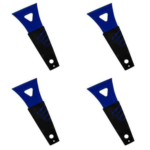 HWHCGZ 4 Pack Ice Scraper for Car Windshield, Plastic Handheld Vehicle Window Snow Frost LCE Remover Cleaning Freezer with Non-Slip Handle, Accessories for Cars, Trucks, SUVs,Blue