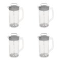 thumbnail image 1 of HWHCGZ 4 Pack Mixing Pitcher for Drinks 2 Quart/ 64oz Plastic Water Pitcher with Lid,Easy-Mix Juice Container，Angled Plastic Blades and Adjustable Mixer Plunger for Juice, Tea,White, 1 of 8