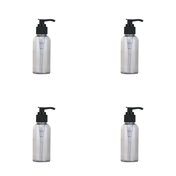 HWHCGZ 4 Pcs Plastic Pump Bottle Pack of Durable Ideal Plastic Bottles for Liquids Shampoo, Soap Shampoo Lotions Liquid Body Soap And Massage Oil's 100ml Clear