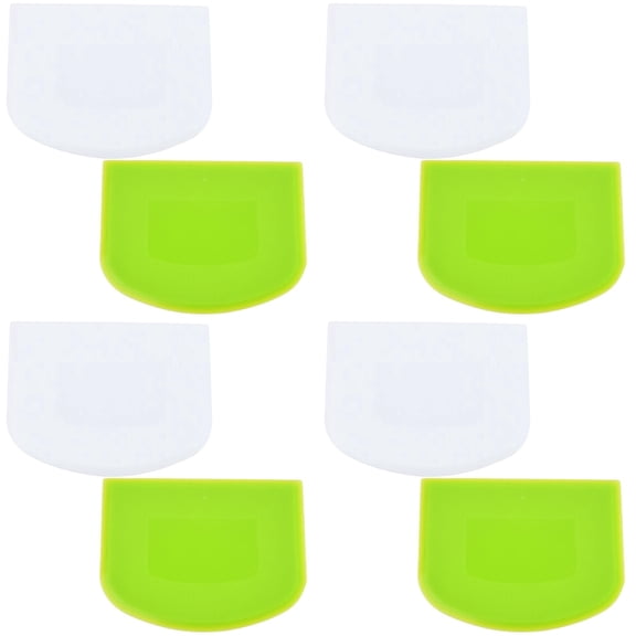 HWHCGZ 4 Set 8Pcs Dough Scraper Bench Scraper 4.7x3.7" Plastic Flexible Bowl Scraper, Sharp Edge & Angles Cake Scraper. Non-Slip Bakeware Decorating Tools Sculpting,Green*4+White*4