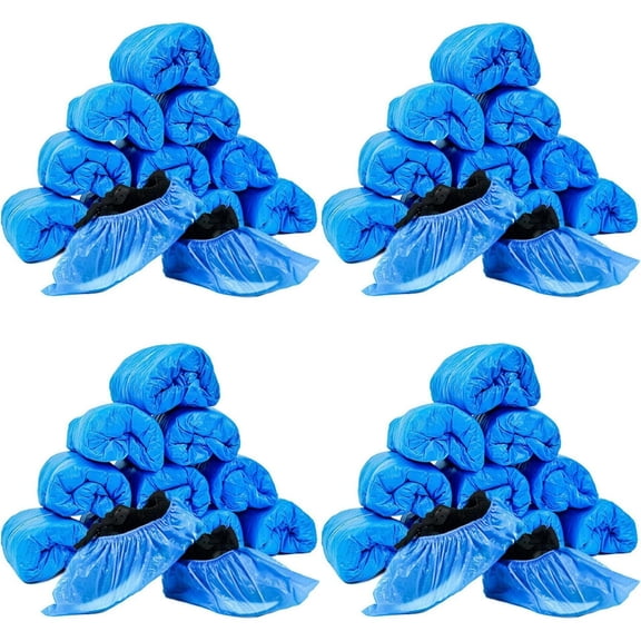 HWHCGZ 400 Pack 200 Pairs Shoe Covers Disposable Non Slip for Indoors Waterproof Shoes Protector Cover Durable Boot Booties Covers Fits up to size 11 US Men and 13 US Women,Large Blue*200 Pairs