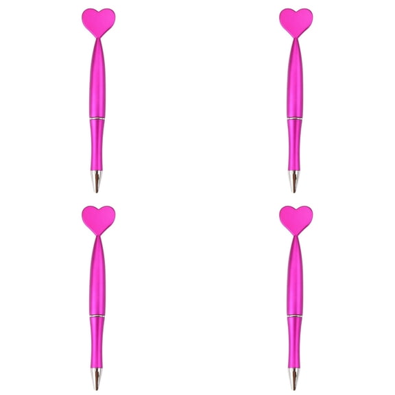 HWHCGZ 4Pcs 1ml Heart Shaped Pens Heart Ballpoint Pen Favor Pens Nurse Gift Pen Writing Pen for Wedding Party Office Supplies,Pink