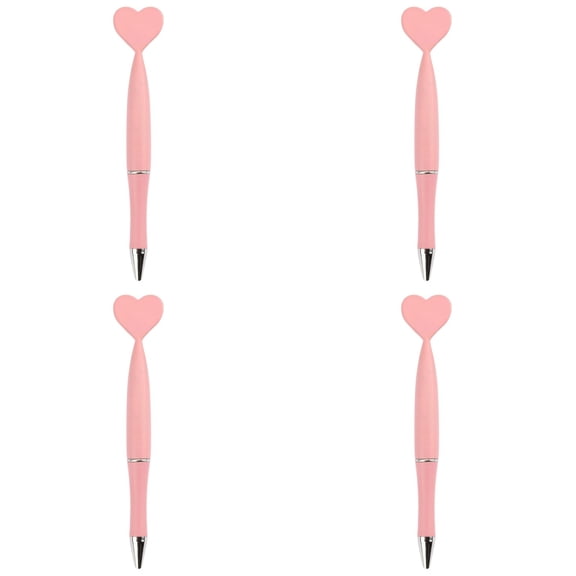 HWHCGZ 4Pcs 1ml Heart Shaped Pens Heart Ballpoint Pen Favor Pens Nurse Gift Pen Writing Pen for Wedding Party Office Supplies,Pink