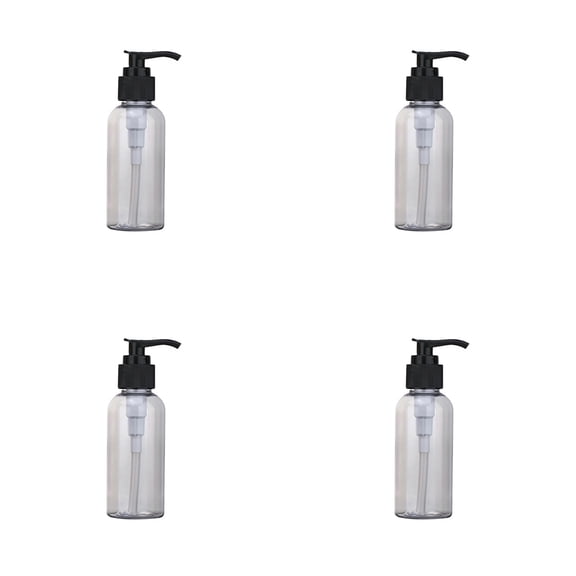 HWHCGZ 4Pcs Empty Lotion Pump Bottles, Refillable Plastic Containers, BPA-Free,PETE1, Clear, Great for - Soap, Shampoo, Lotions, Liquid Body Soap, Creams and Massage Oil's 200 ML Gray*4
