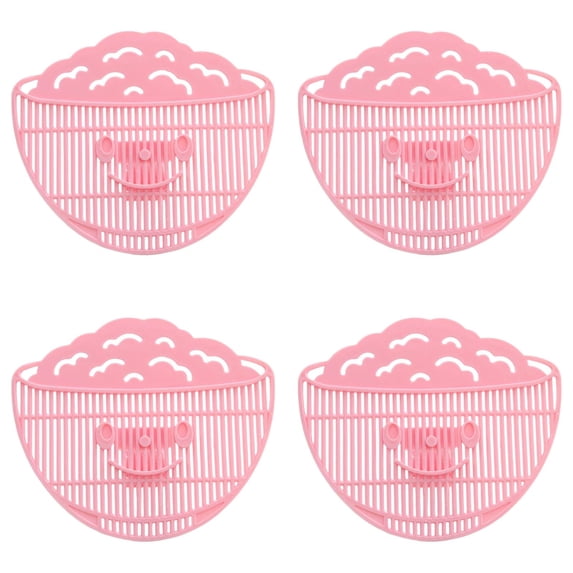 HWHCGZ 4Pcs Food-Grade PP Plastic Clip-On Strainer, Bowl-Shaped Pasta Colander For Pots & Bowls – Rice Sieve, Noodle Strainer For Vegetables, Fruit, Camping & Kitchen Use,Pink