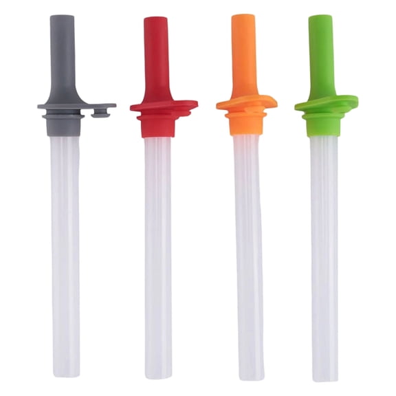 HWHCGZ 4Pcs Replacement Straws for Zak Designs 15OZ Water Bottle,Transparent and Food Grade Reusable Straws with Cleaning Brush,MultiColr