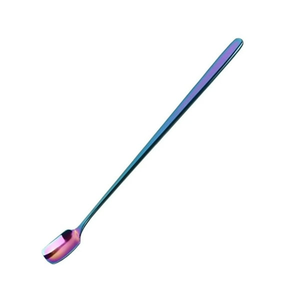 HWHCGZ 6.7IN Colorful Long Handle Stirring Spoon Rainbow Ice Tea Spoon for Milks Tea Mixing Cocktail Stirring Coffee Blue