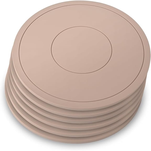 HWHCGZ 6 Pack Silicone Mat Pad,Heat Resistant Pot Holders Non Slip Multipurpose Kitchen Accessories Silicone Mat Hot Pads 6.3 Inche Apricot