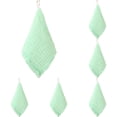 thumbnail image 1 of HWHCGZ 6 Pack Soft Wash Cloth for Washing Face, Square Cotton Face Towels for Makeup Remover Reusable Absorbent Washcloths 9 x 9 Inch,Green, 1 of 4
