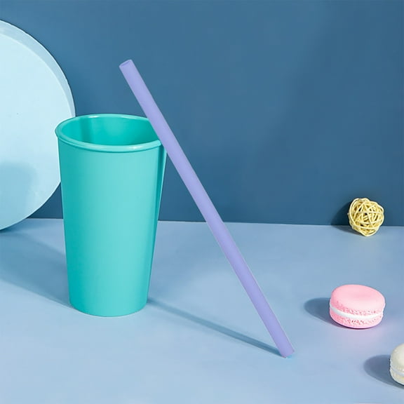 HWHCGZ 8 Pcs Reusable Silicone Washable Softy Drinking Straws in Snap Straw-Openable Straight Smoothie Straw Food Grade Hot and Cold Compatible (8.66inch,6mm)