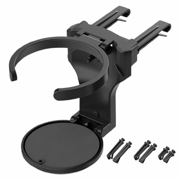 HWHCGZ Car Cup Holder Foldable Car Cup Holder Organizer - Portable Drink Holder for Wheelchair for Family Travel Camping Coffee Cans Drink Water Bottles Interior Commute (Black)