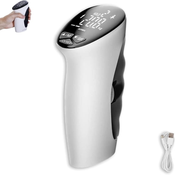 HWHCGZ Electronic Grip Strength Tester 198Lbs / 90 Digital Hand Dynamometer With Backlit LED for Grip Strength Testing for Sports School,Black