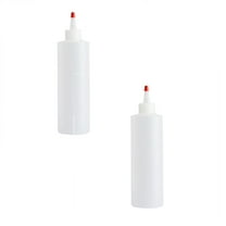 HWHCGZ Empty Squeeze Bottles 16 OZ, 2 PACK Squirt Containers with Red Top, BPA Free for Condiments, Syrup, Ketchup, Sauces, Dressing, Oil, Honey | Arts and Crafts - Leak Proof - Kitchen White*2