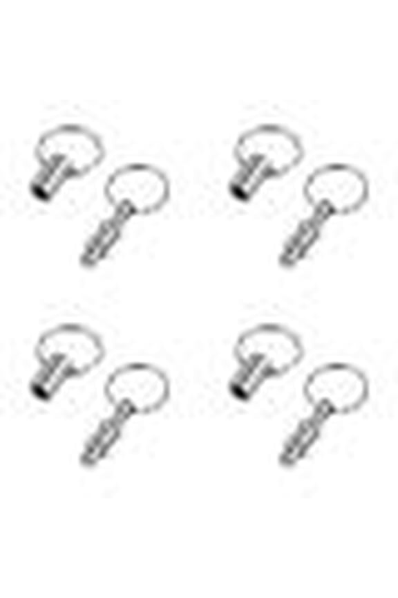 Essentials 4 Pack Quick Release Detachable Pull Apart Keychain Silver Dual Key Ring Snap Lock Holder