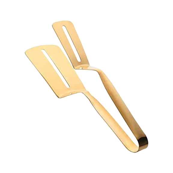 HWHCGZ Kitchen Cooking Tongs,Big Size Spatula Tong 9.84 Inch Multifunctional Stainless Steel Barbecue for Steak Fish Bread Hamburger BBQ Frying Pancake Pies Pizza,Gold