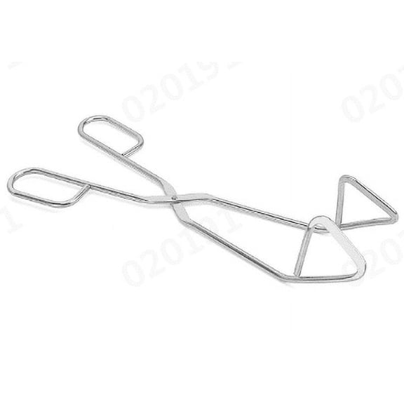 HWHCGZ Kitchen Triangle Tongs for Cooking,Stainless Steel Scissor-Shaped Serrated Serving Plier for Ergonomic Grip, Scissor Design, Heat Resistant for BBQ and Cooking Silver