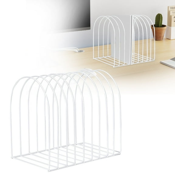 HWHCGZ Magazine Holder 7 Slot Desk File Sorter Organizer File Holder Newspaper Folder Metal Rack Desk Organization Bookshelf Decor Home White