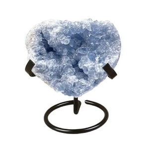 HWHCGZ Metal Crystal Heart Stone Stand,Crystal Ball Holder Rock Display Stand Mineral Specimen Display Easel Holder for Gemstones Fossils Agate Slabs Plates 1 x 2.36 x 2.56 Inch Black