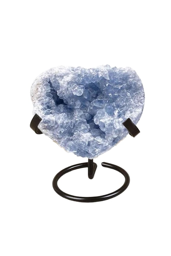 Metal Crystal Heart Stone Stand,Crystal Ball Holder Rock Display Stand Mineral Specimen Display Easel Holder for Gemstones Fossils Agate Slabs Plates 1 x 2.36 x 2.56 Inch Black