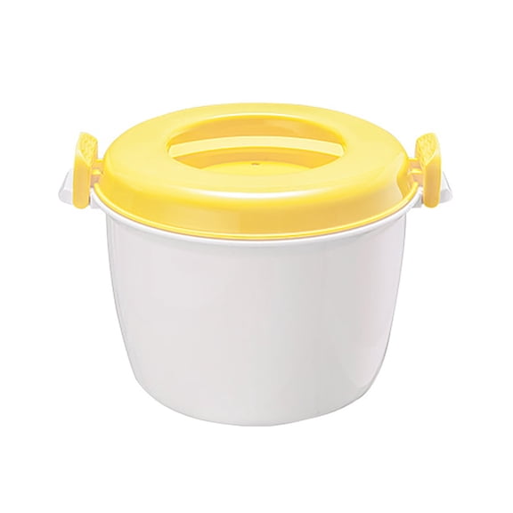 HWHCGZ Microwave Rice Cooker Food Container: Pasta Cooker Maker Oven Rice Cooker Microwave Cookware for Rice Chicken Pasta (Yellow) Large Size