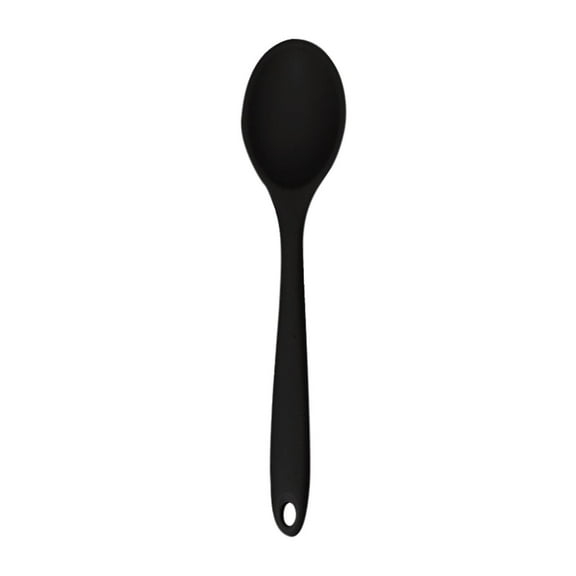 HWHCGZ Mixing Spoons for Cooking, 8" Small Silicone Nonstick Heat Resistant Kitchen Spoon for Serving, Stirring, Baking, and Mixing Tools No BPAs Black