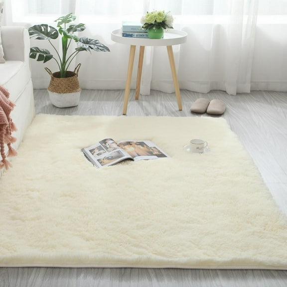 HWHCGZ Modern Soft Shaggy Small Rug – Non-Slip Plush Furry Carpet for Bedroom, Living Room, Comfy Indoor Decorative Floor Mat​