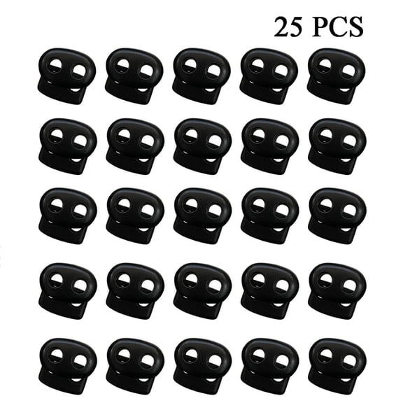 HWHCGZ Plastic Cord Locks, Fastener Toggles for Shoelaces, Drawstrings, Paracord, Bags, Clothing, and More,25Pcs